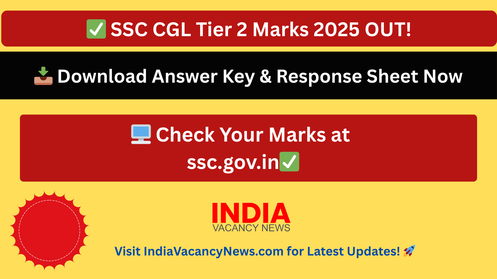 SSC CGL Tier 2 Marks 2025 Released – Download Final Answer Key & Response Sheet from ssc.gov.in before April 17, 2025