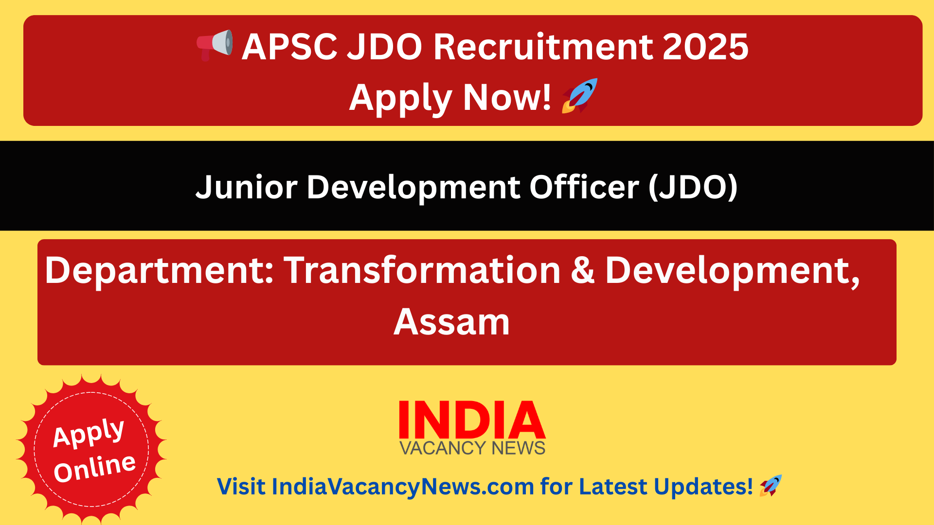 APSC JDO Recruitment 2025